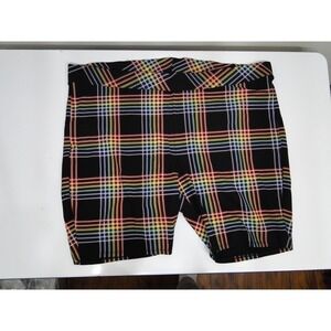 TORRID Women's Black With Plaid Pride Design Pull-On Shorts; Size 5